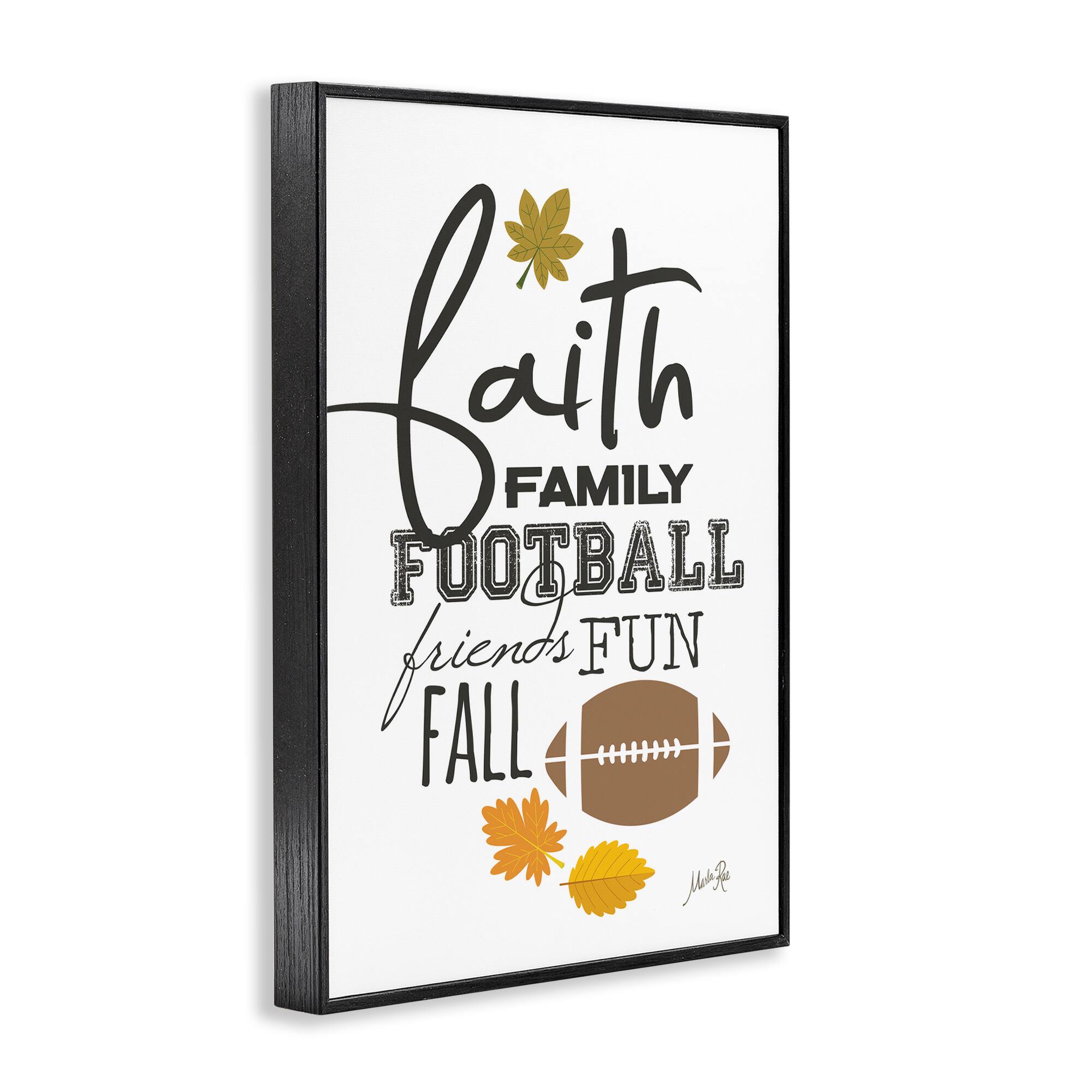 Stupell Industries Faith Family Football Framed Giclee Art